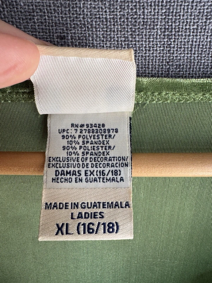 Camisa Gloria Desteñida Mujer XL Terciopelo Verde Encaje Cuentas Hada Boho Phoebe Buffay Y2K Foto 4 de 4