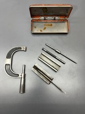 CONTENTS OF MACHINISTS TOOL DRAWER - CALIPER, GAGE HOLDER, STARRETT 110, ETC