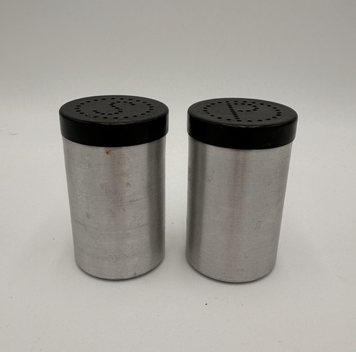 Vintage Aluminum Alpine Italy Salt and Pepper Shakers Retro Cottage Core S&P - Picture 3 of 5