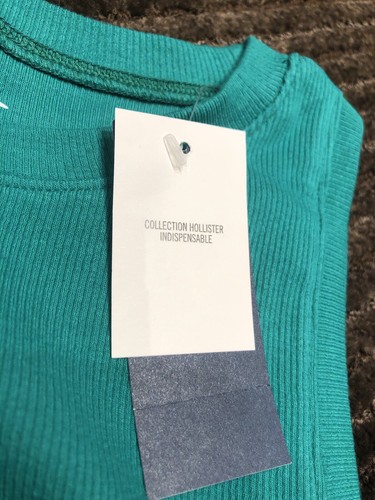 Hollister Damen Geripptes High Neck Tank Gr. S 3er Pack Bauch Grün Blau Grau Neu mit Etikett - Bild 5 von 10