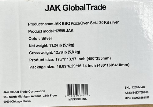 Bbq Pizza Oven Kit J 20 Silver Pizza Oven Set With Stone Pizza Oven Stainless St - Picture 3 of 3