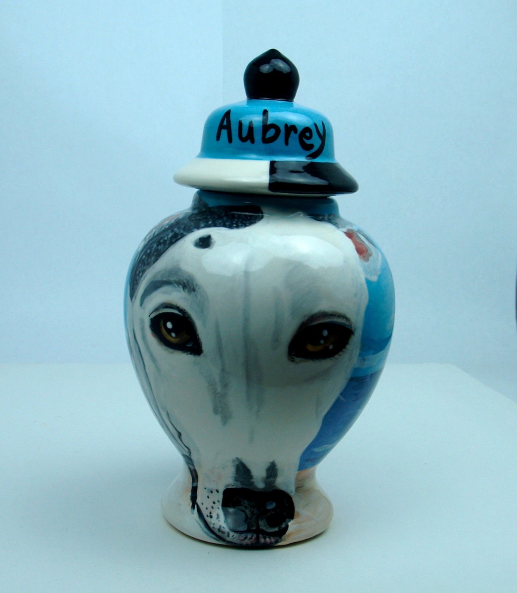 Custom ANY BREED Pet DOG urn cremation GREYHOUND dog hand painted dogs  memorial