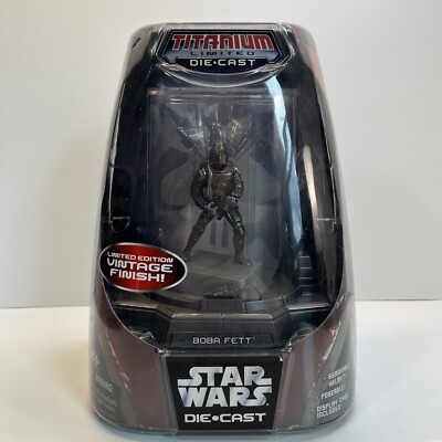 Rare Star Wars Titanium Limited Series Die Cast Boba Fett Hasbro 2005 VINTAGE