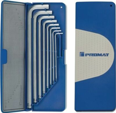 Promat Angle Screwdriver Set 2 -10mm 8 Piece Ball End Hex Socket