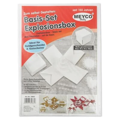 MEYCO Caja de explosión base set de manualidades - 1 caja de regalo perforada 10x10x10 cm