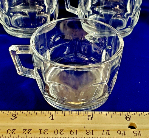 Arcoroc France Vintage Glass Demitasse Espresso Cups Thumbprint Pattern-Set 0f 6 - Picture 3 of 7