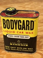 Vintage 1950's Simoniz Bodyguard Liquid Car Wax Can 12 Oz Size Chicago USA
