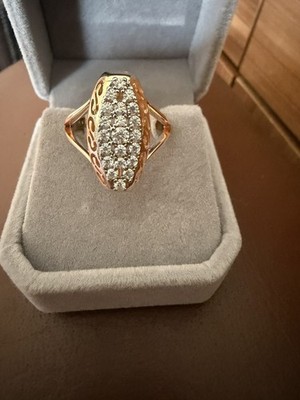 585 RG Rotgold plattiert Walzgold Ring UK Größe S USA Größe 9 Durchmesser 19 mm