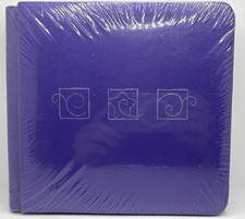 Creative Memories Purple Silver Stars Swirls 8 x 7.5 Scrapbook Album With Pages