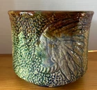 Vintage McCoy Stoneware Native American Jardiniere Beautiful Glaze Colors
