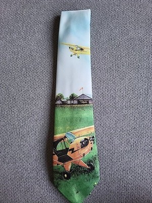 Ralph Marlin ''J-3 Piper Cub'' Motivkrawatte Flugzeug Polyester
