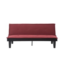 Sofá cama futón convertible, 5 posiciones ajustables imitación gamuza 2 en 1 plegable Cou