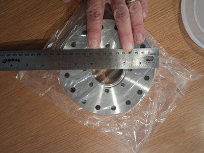 #ad Zero Length Reducer Conflat CF 6.000quot; x CF3.375quot; UHV Through Holes $339.01