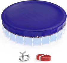 VINGLI Round Pool Cover, Solar Cover with Winch and Cable for Above Ground Pools
