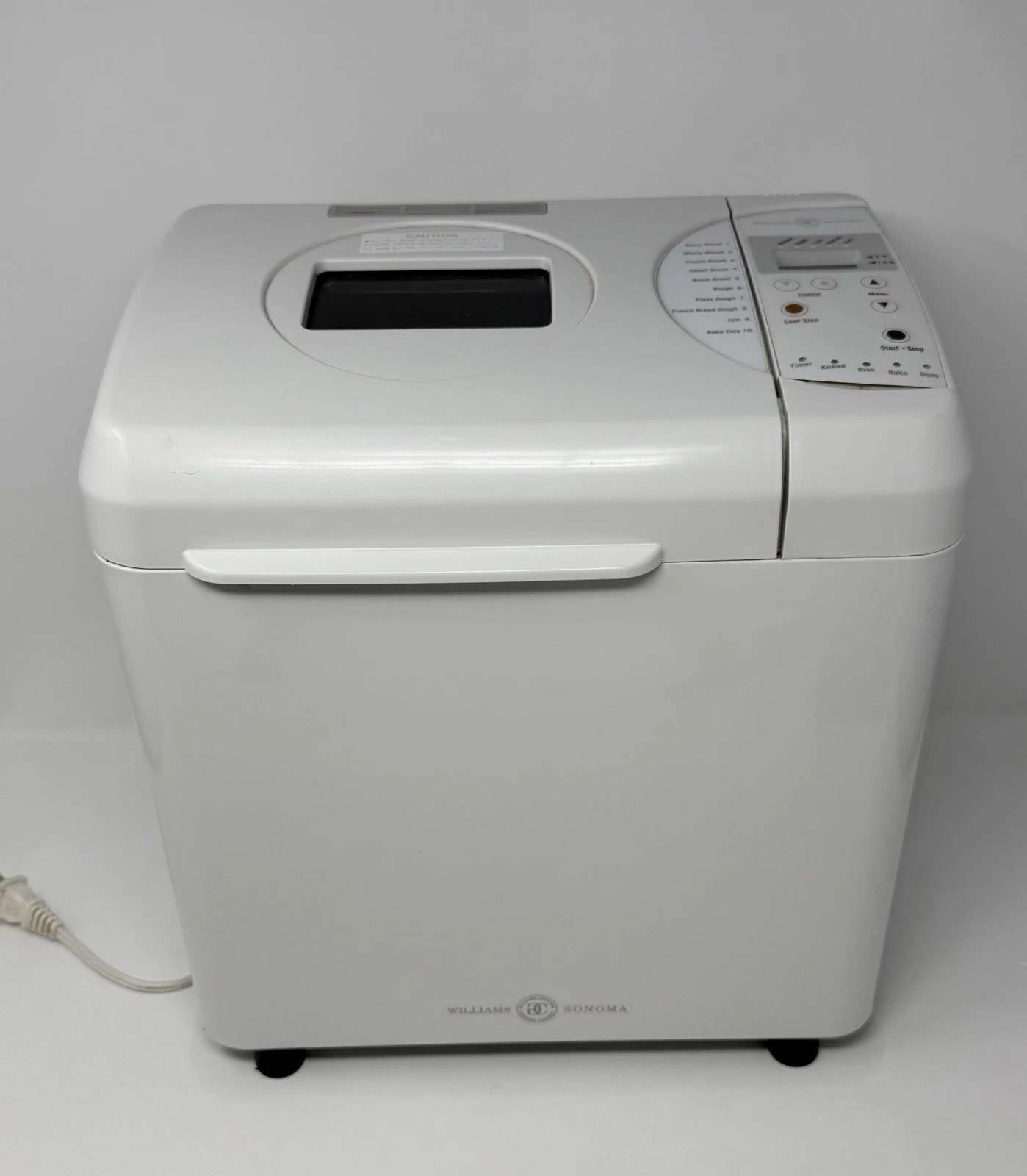 Williams Sonoma Bread Machine WS0797 2lb 1.5lb Programmable Maker White With Pan