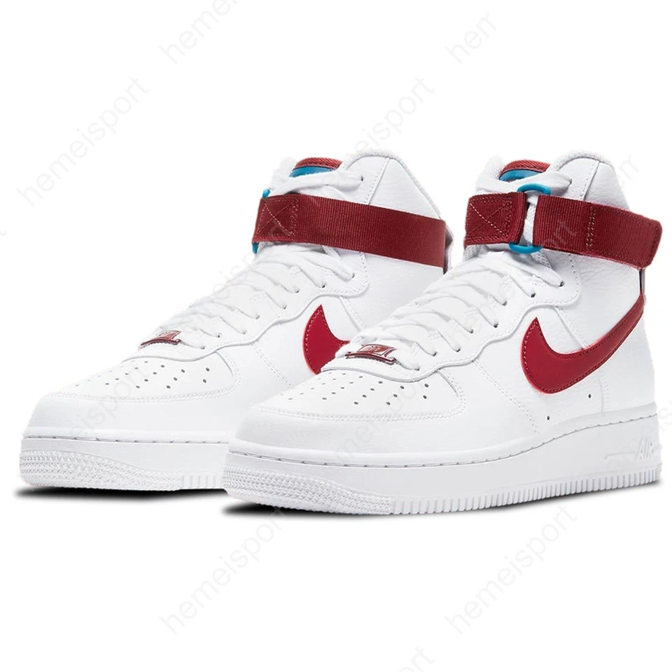 Nike Mujer Air Force 1 Alto Blanco Equipo Rojo 334031-119 Foto 3 de 4