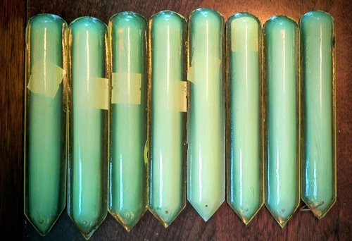 8 Pieces 6"  Antique Art Glass Prisms Steuben Glass or Tiffany Studios  NOS #4