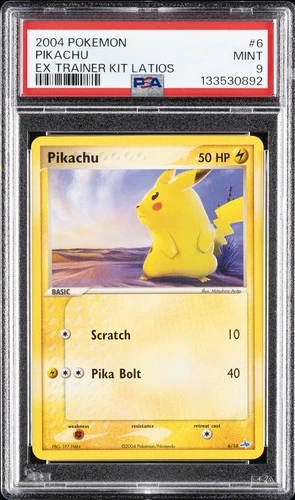 2004 POKEMON EX TRAINER KIT LATIOS #6 PIKACHU PSA 9