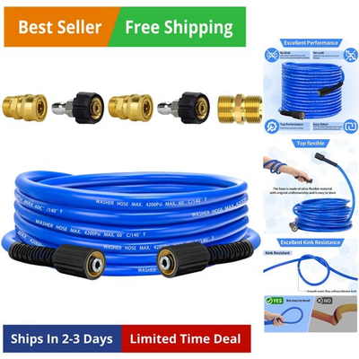 #ad Pressure Power Washer Hose 25 FT x 1 4quot; Super Flexible Kink Resistant Car Wa... $59.32