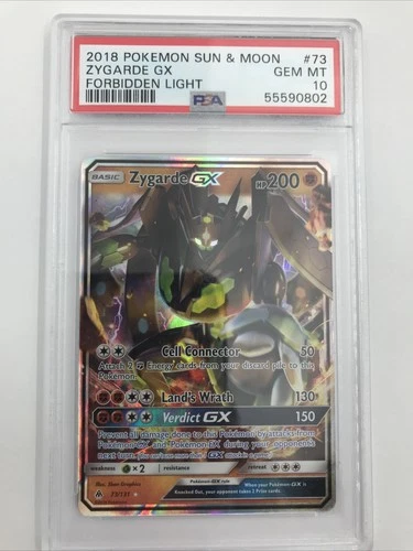 2018 POKEMON SUN & MOON FORBIDDEN LIGHT #73 ZYGARDE GX PSA 10🔥