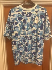 Bape ABC Camo All Over T-Shirt White/Blue Size Large Men’s