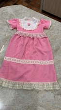 Vintage 1970s Baby Pink Velour Lace Dress  Prairie Heirloom Infant