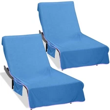 Super Soft & Thick Lounge Chair Towel Cover (Pack of 2),Chaise Lounge Cover w...