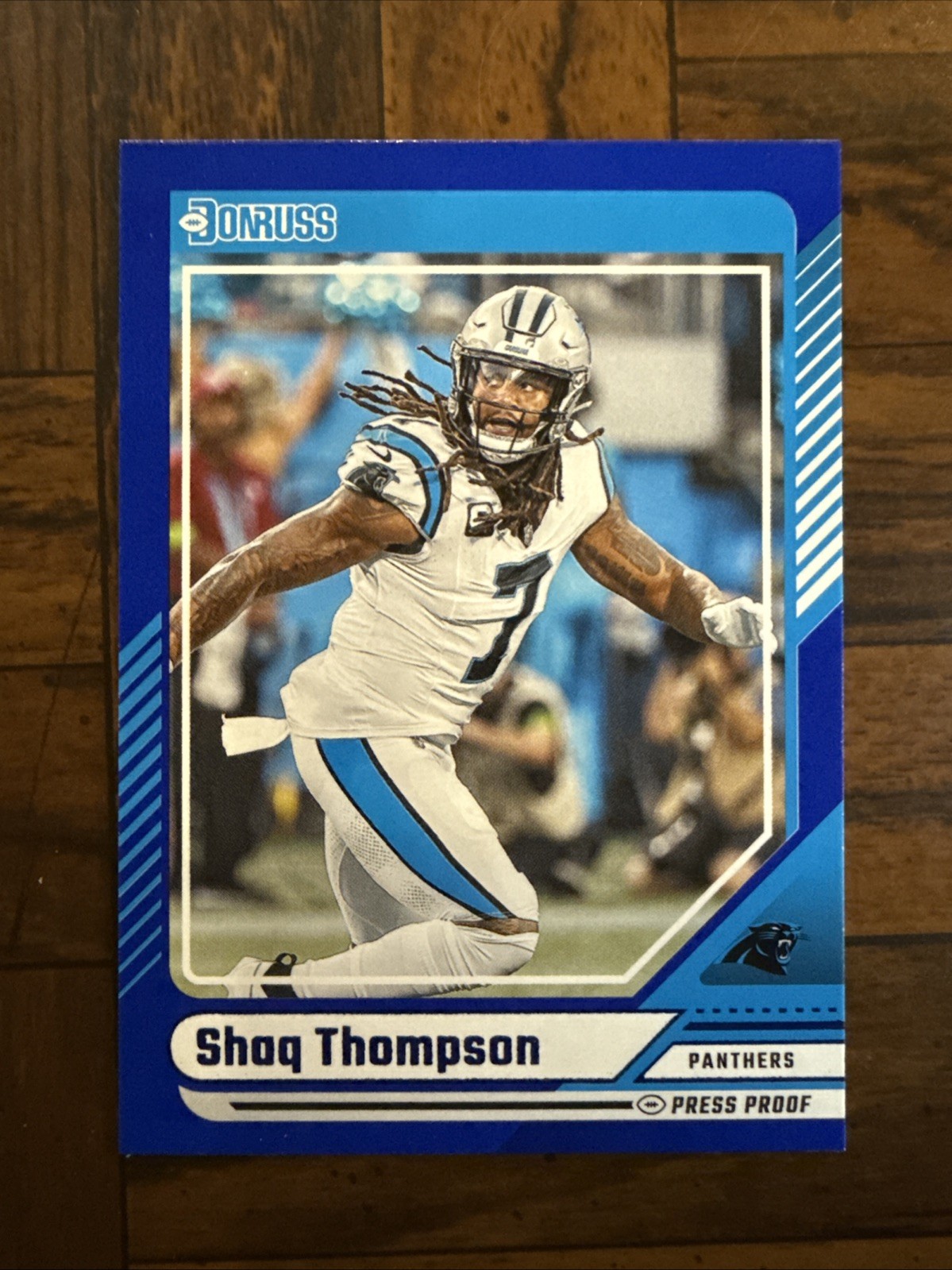 2024 Shaq Thompson Donruss #201 Press Proof Blue Panthers