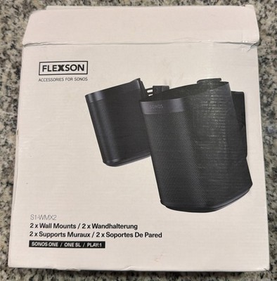 Flexson S1-WMX2 Sonos One / One SL / Play:1 Wall Mount Pair Black