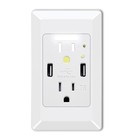 Tamper Resistant Outlet with Led Night Light 4.2A Usb Port Electrical Receptacle