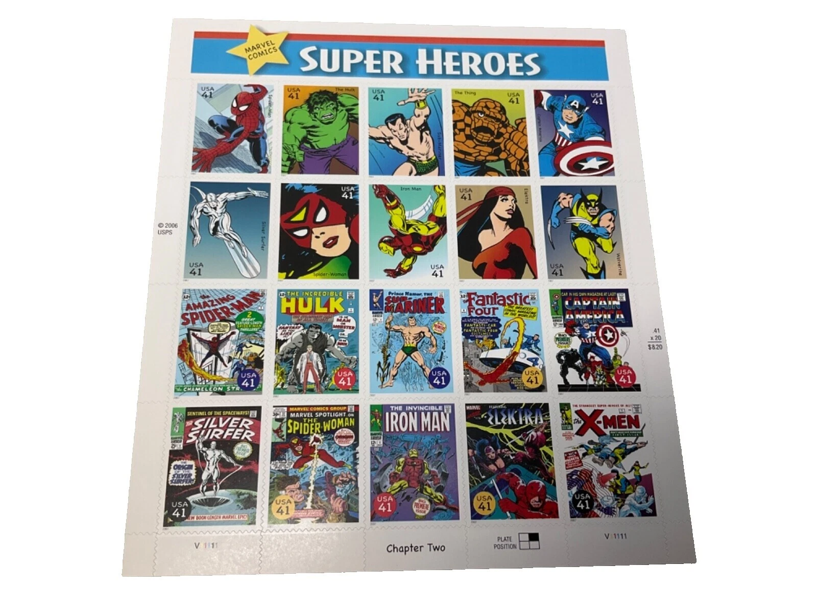 En excelente estado nunca abisagrado/estampillada sin montar o nunca montada Comics estampillas de Estados Unidos