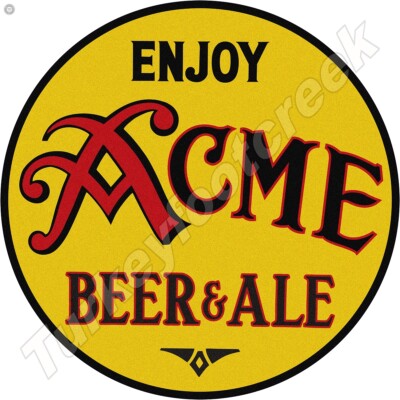 Enjoy Acme Beer & Ale 11.75'' Round Metal Sign