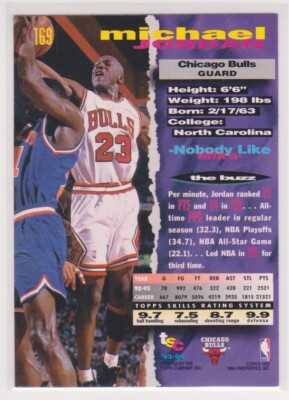 MICHAEL JORDAN 1993 Topps Stadium Club NBA FINALS LOGO Card #169