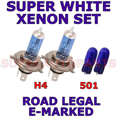 FITS DAEWOO NEXIA GLI GLIX BERLINA/HATCHBACK 95-97 SET H4 501 XENON LIGHT BULBS