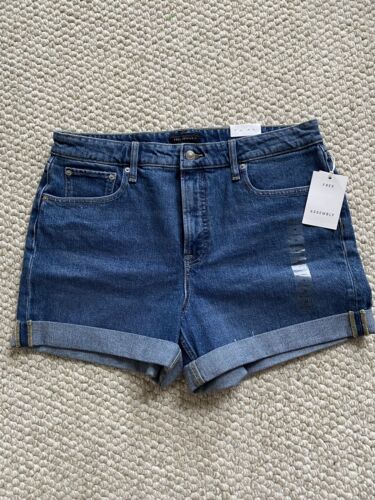 Free Assembly Women's Size 14 Wash Denim High Waisted Jean Shorts NWT