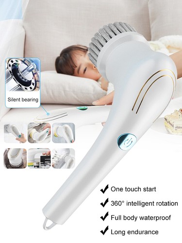 Electric Cordless Cleaning Brush Spin Scrubber Turbo Scrub Cleaner Rechargeable - Picture 23 of 23
