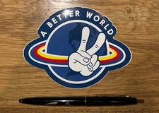 DUTCH Bros STICKER Decal PEACE Better WORLD Planet COFFEE Rare OLD Design LARGE!