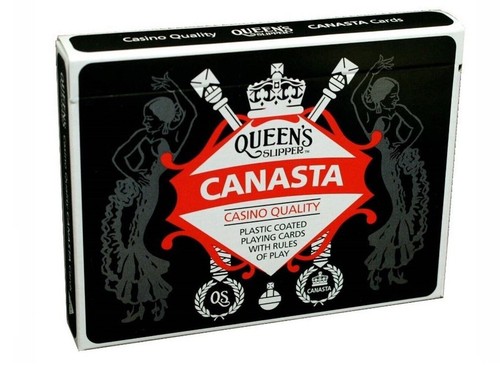 Queen's Slipper Canasta Playing Cards Double Deck 2 Decks Casino Plastic Coated - Picture 2 of 5