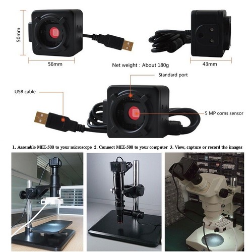 Free Driver 5MP CMOS USB Camera Digital Microscope Electronic Eyepiece w Adapter - Picture 6 of 11