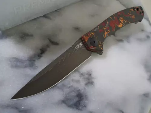Zero Tolerance Sinkevich KVT Pocket Knife 0450CFDAMS Titanium Damascus CF New