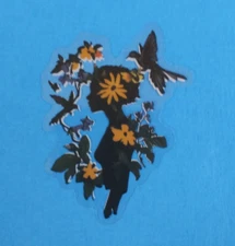 Beautiful Floral Hummingbirds Transparent Sticker 2.25" x 1.75" (F)