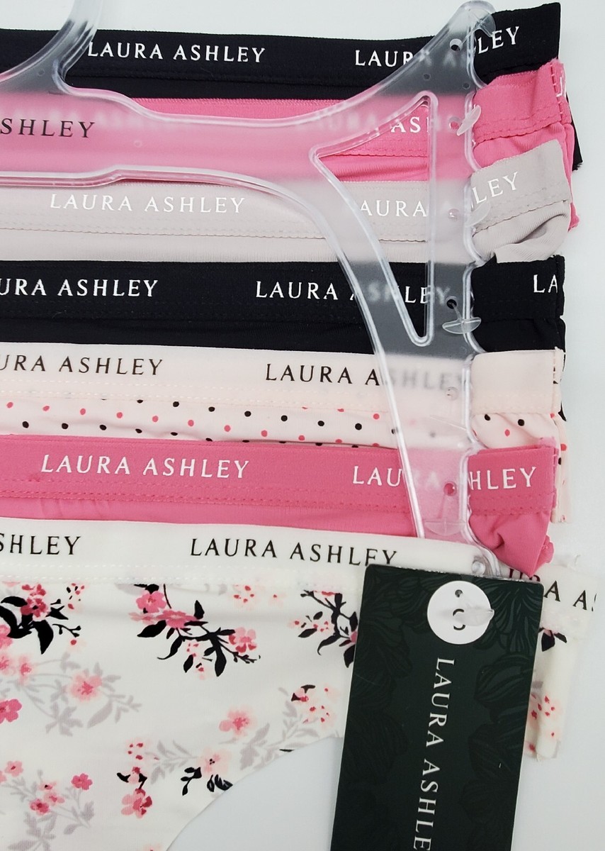 LAURA ASHLEY 7-Pack Women's Medium No Show Thong Panties