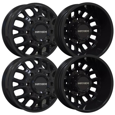 (Set-4) Mayhem Cogent Dually 17x6.5 8x200 -142mm Gloss Black Wheels ...