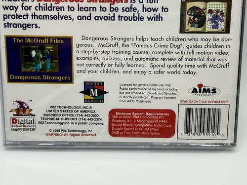 Scruff Mcgruff Files Dangerous Strangers CD PC Game Windows 95 3.1 Chicago 60652 - Picture 5 of 7