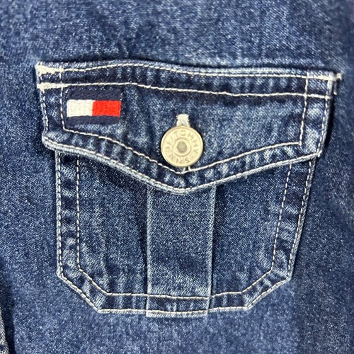 Tommy Hilfiger Boys Denim Hoodie Shirt Jacket Boys Size 5 - Picture 3 of 8