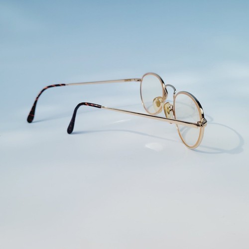 Wrangler 703 vintage eyeglasses Gold Tortoise 46-18 135 round frame metal - Picture 6 of 11