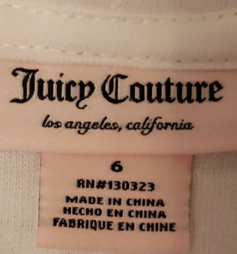 Juicy Couture Girls Hooded Romper Size 6 White With Stars New With Tags Terry - Picture 2 of 6