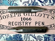 Two Vintage JOSEPH GILLOTT'S 1066 Registry Pen Antique Fine Point Dip Nibs