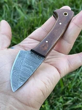 EDC HANDMADE DAMASCUS HUNTING SKINNING MINI POCKET FIXED BLADE POCKET KNIFE -X23