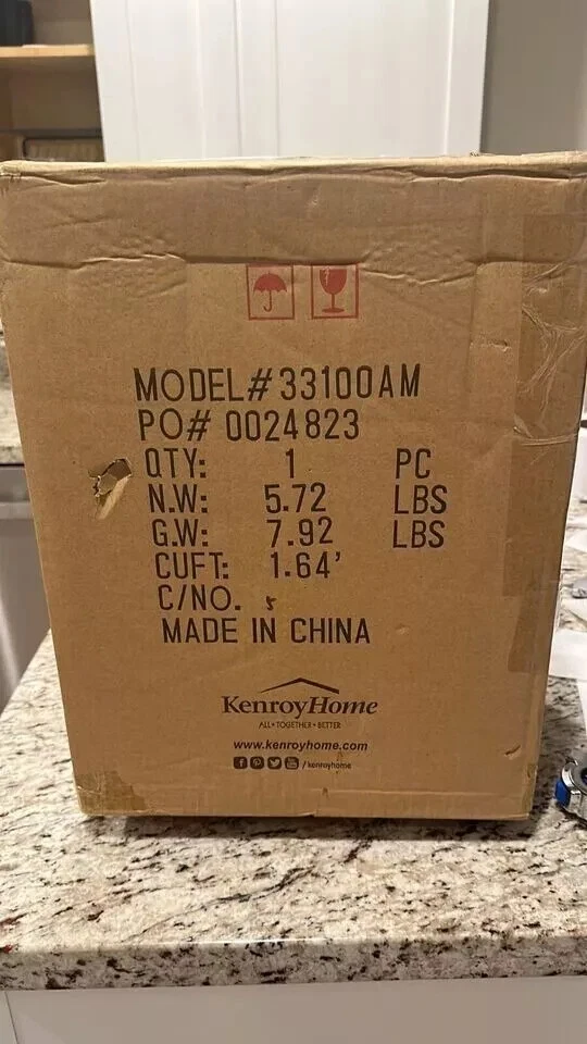 Lámpara de pie portátil Kenroy Lighting 33100AM Oculus 61 pulgadas antigua de metal Foto 4 de 4